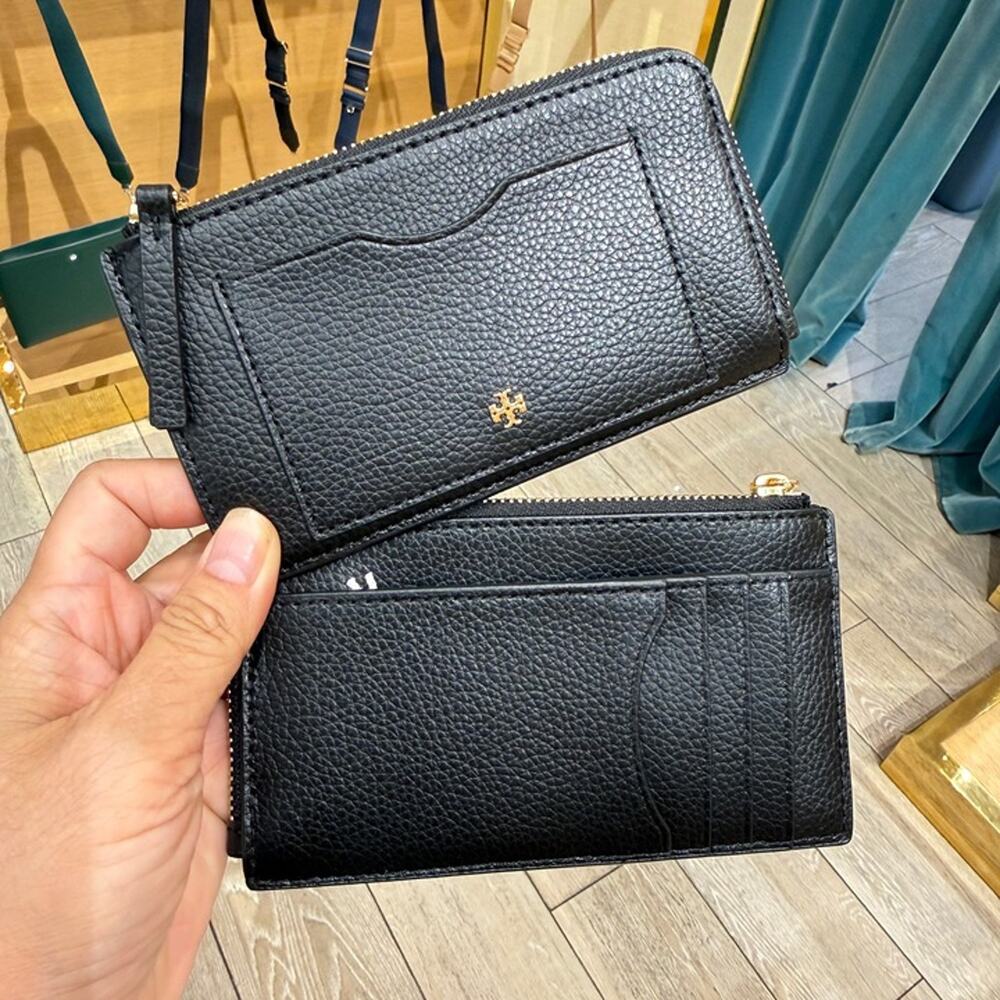 New‼️Tory Burch Blake Zip Card Case 190326 $150 Black
